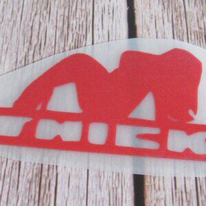 Thick Girl Decal, Permanent Vinyl Decal, Indoor or Outdoor 4" Red Decal